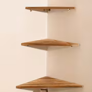 1/3pcs Rustic Wooden Corner Shelves - Triangular Wall-Mounted Design for Living Room, Kitchen & Hallway Decor