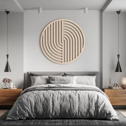 Round Geometric Wooden Wall Art